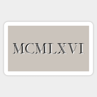 Roman Numeral 1966 Magnet